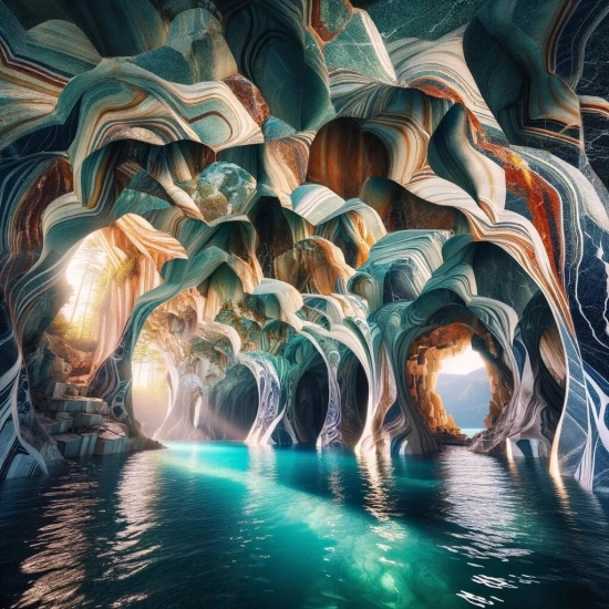 Мраморные пещеры в Чили